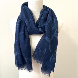 Blue Summer Scarf Shawl Lightweight Bicycle Design